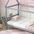 Light Gray Twin House Bed with Headboard and Footboard