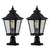 Pair of Traditional Matte Black Outdoor Post Lamp