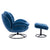 Blue Velvet Accent Chair with Ottoman