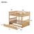 Full Over Full Twin Size Triple Bunk Bed with Ladders and Guardrails in White