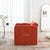 Arm Chair with Waved Arms, Orange Teddy Fabric, Accent Chair for Living Room and Bedroom