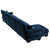 4-Seater Velvet Sofa with Bolster Arms - Blue