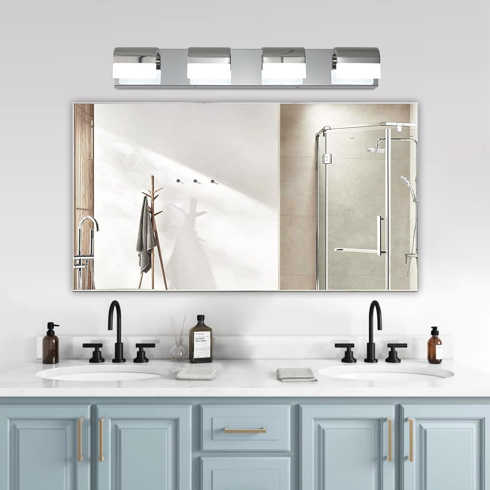 Aestin&#39;s Chrome Modern 4-Light Bathroom Vanity Lighting