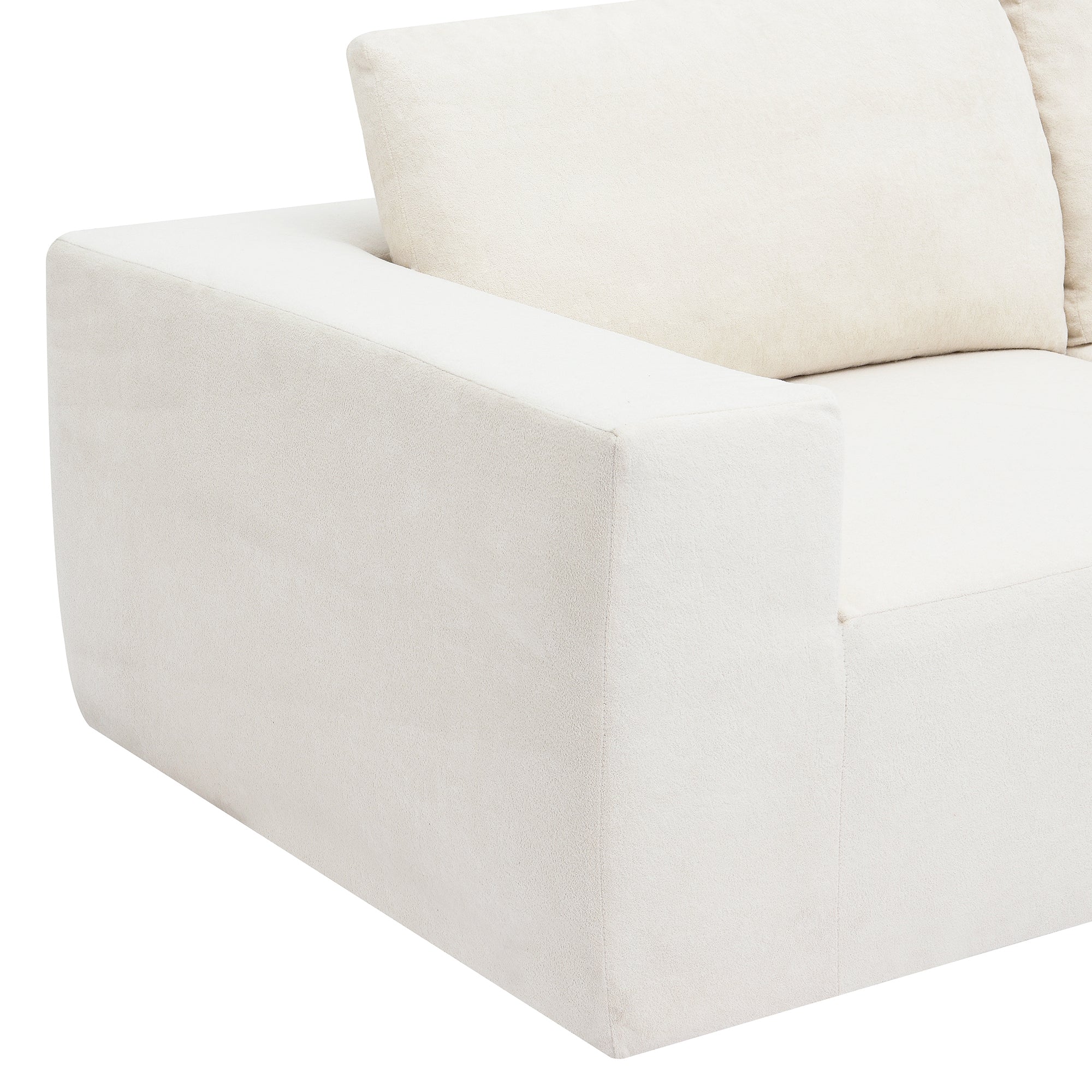 Kyoto Modular Sectional Sofa with Terrycloth Fabric in Beige