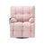 Pink Velvet Convertible Recliner Sofa Chair With Phone Holder