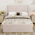 Pink Queen Upholstered Corduroy Bed Frame with High Wingback Headboard