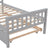 Gray Twin Platform Bed with Trundle, Headboard and Footboard