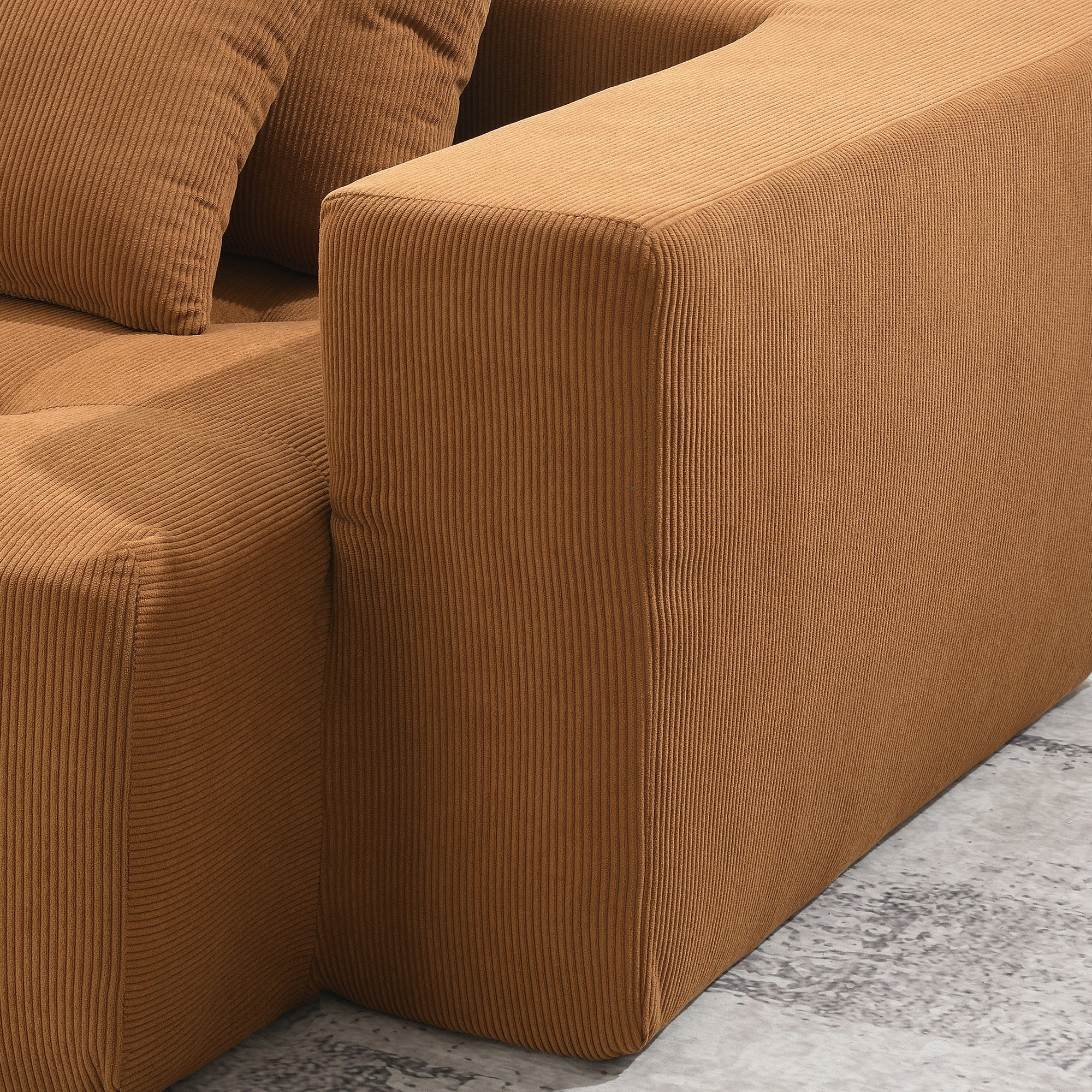 Maputo 4-Seat Modular Sofa in Burnt Orange Brown