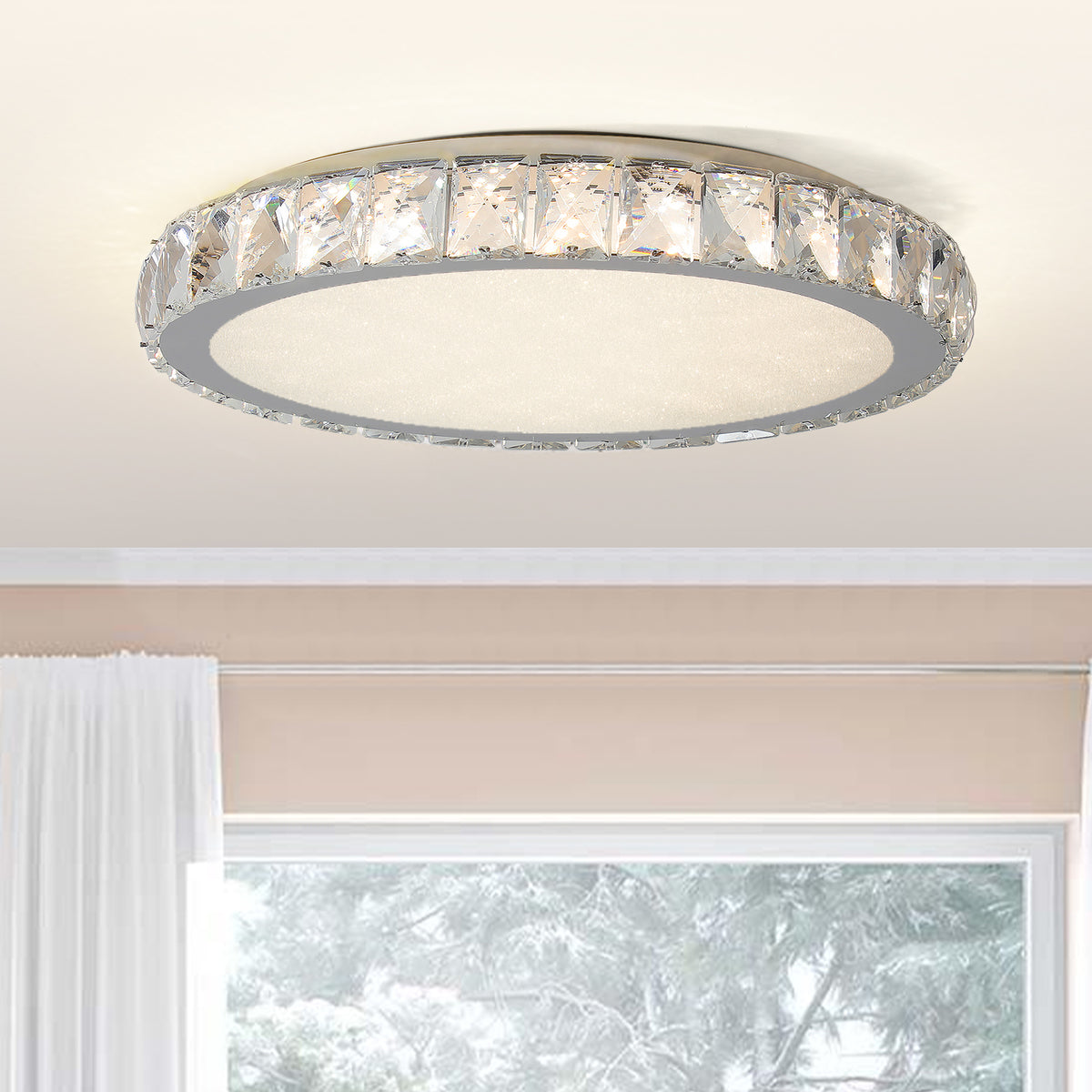 Minimalistic Crystal LED Ceiling Light