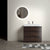 36 Walnut Bathroom Vanity with Sink Large Storage Freestanding Design One-Piece White Basin In Walnut