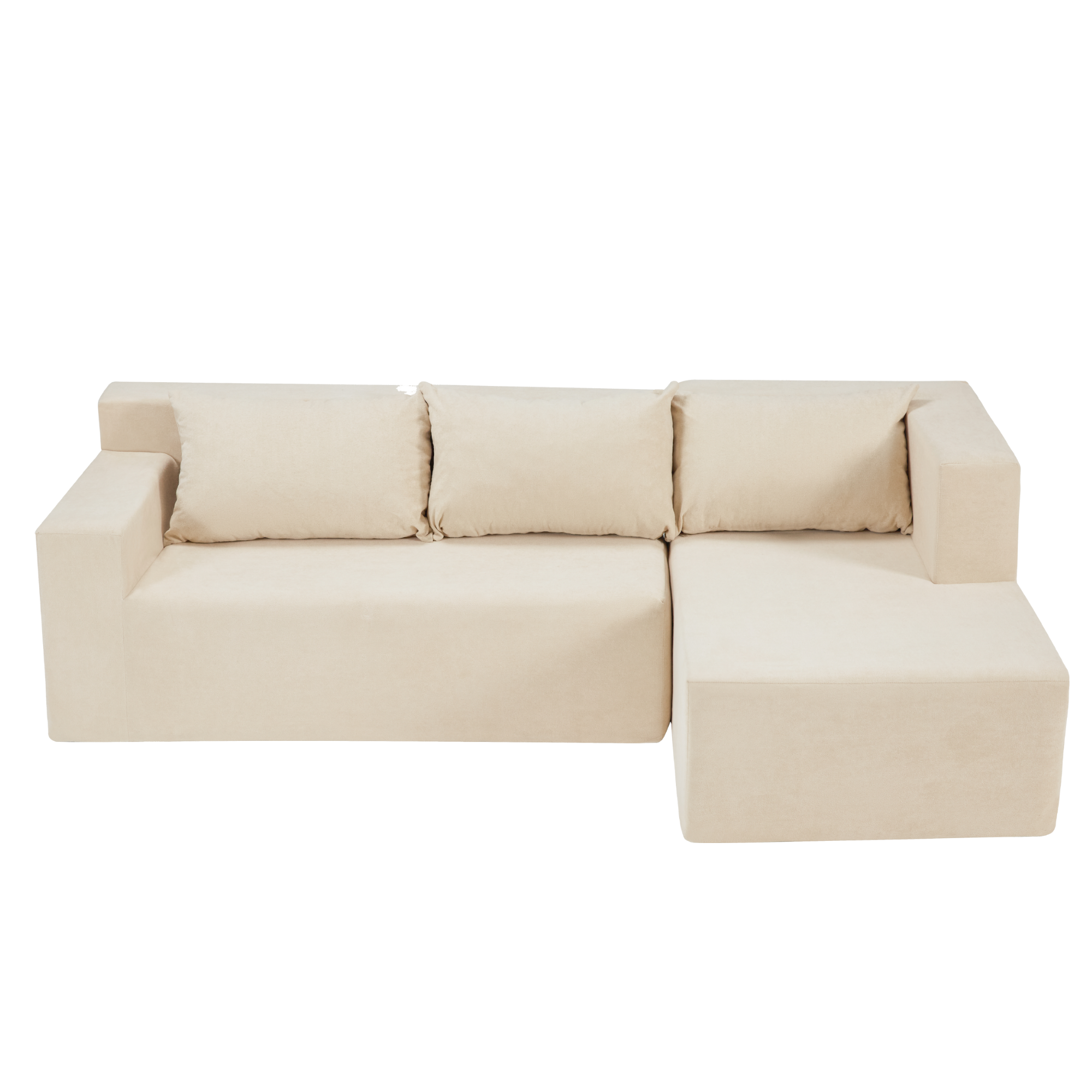 Kigali L-Shape Minimal Modular Sofa in Khaki Beige