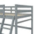 Gray Twin Size High Loft Bed with Inclined Ladder and Guardrails