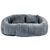 Gray Chenille Bean Shape 2-Seater Lazy Sofa