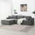 Cairo 4-Seat Modular Wrinkle-Resistant Chenille Sofa in Gray