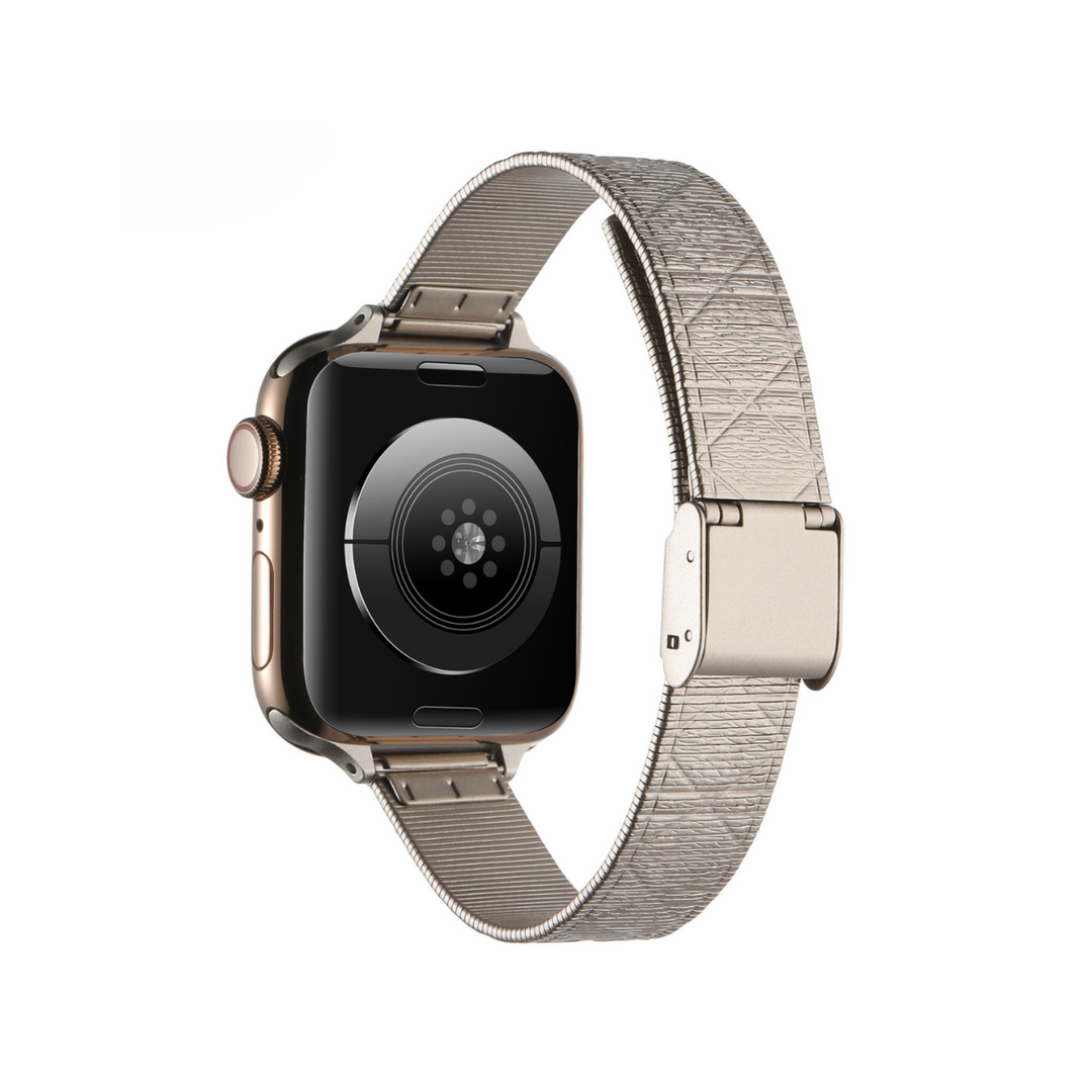 Luxury Stainless Steel Diamond Textured Apple Watch Bands for Women