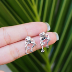 Load image into Gallery viewer, Cute Swimming Frog Mini Frog Earrings
