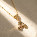Load image into Gallery viewer, Colorful Chunky Heart Initial Satellite Chain Necklace
