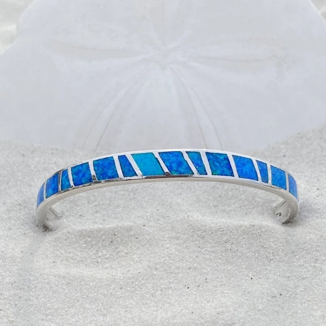 Charming blue opal bracelet in silver
