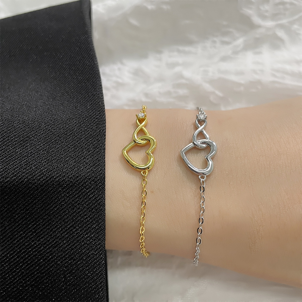 Infinity Heart Bracelet Dainty CZ Bracelet