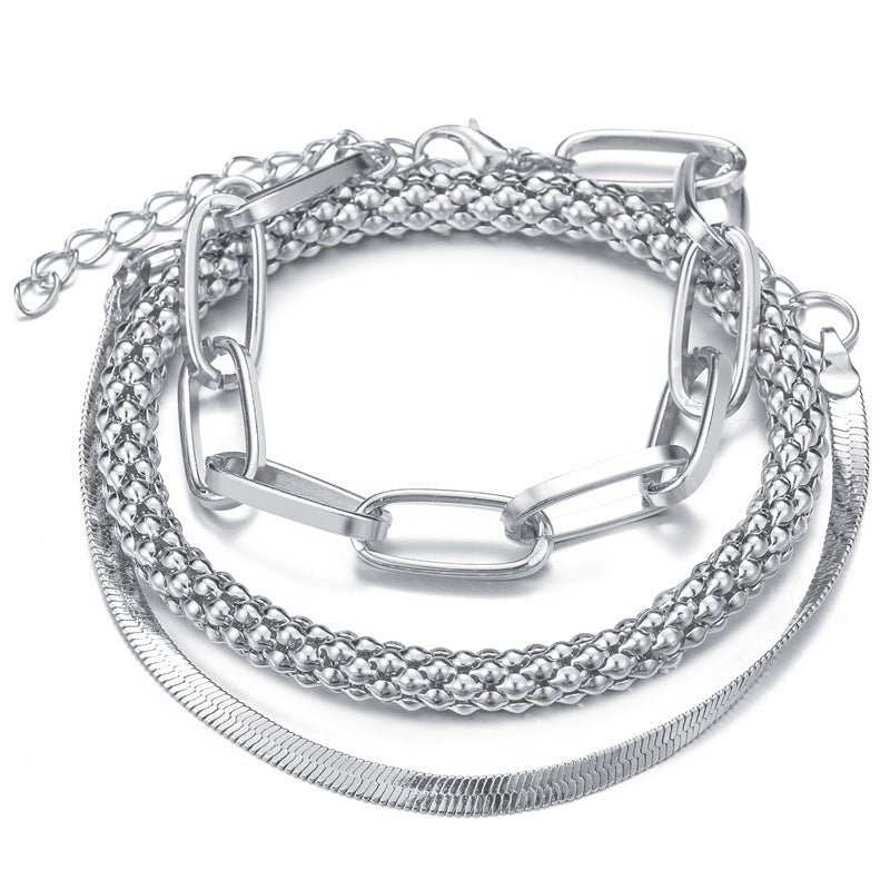 3pc Chunky & Elegant Bracelet Stack