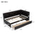 Espresso Tone Twin Bed with L-Shaped Bookcases and Storage Drawers