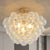 Gold Ceiling Pendant Light with Threaded Clear Glass Globe Shade