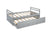 Gray Twin Size Bed with Headboard, Footboard, Trundle, and Three Storage Drawers