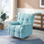 Cyan Velvet Convertible Recliner Sofa Chair With Phone Holder