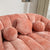 Pink Chenille Bean Shape 2-Seater Lazy Sofa