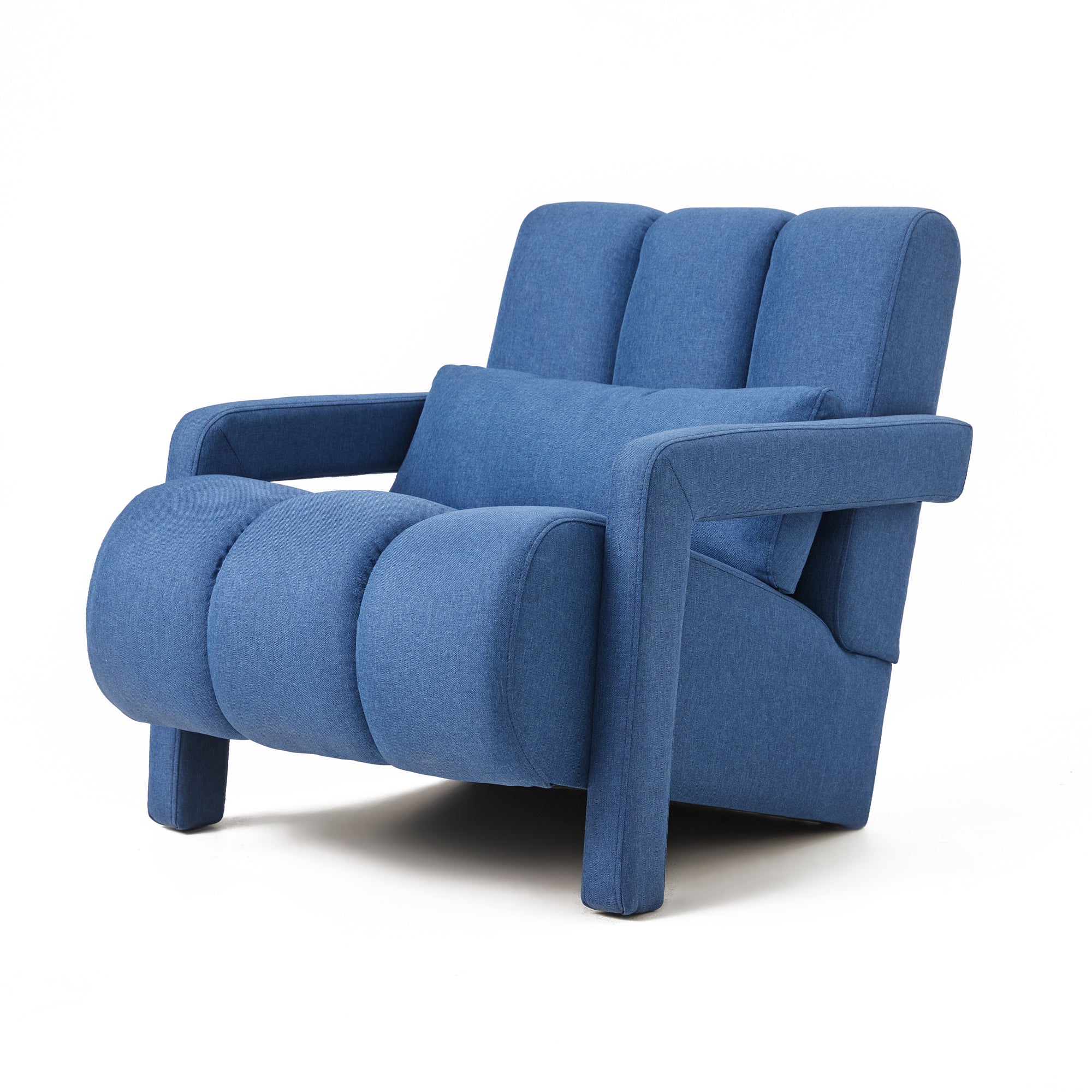 Modern Navy Blue Upholstered Accent Chair