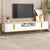 Luxury Minimalism TV Stand with Open Storage Shelf for TVs Up to 85 Inches, Media Console with Cabinets and Drawers In White