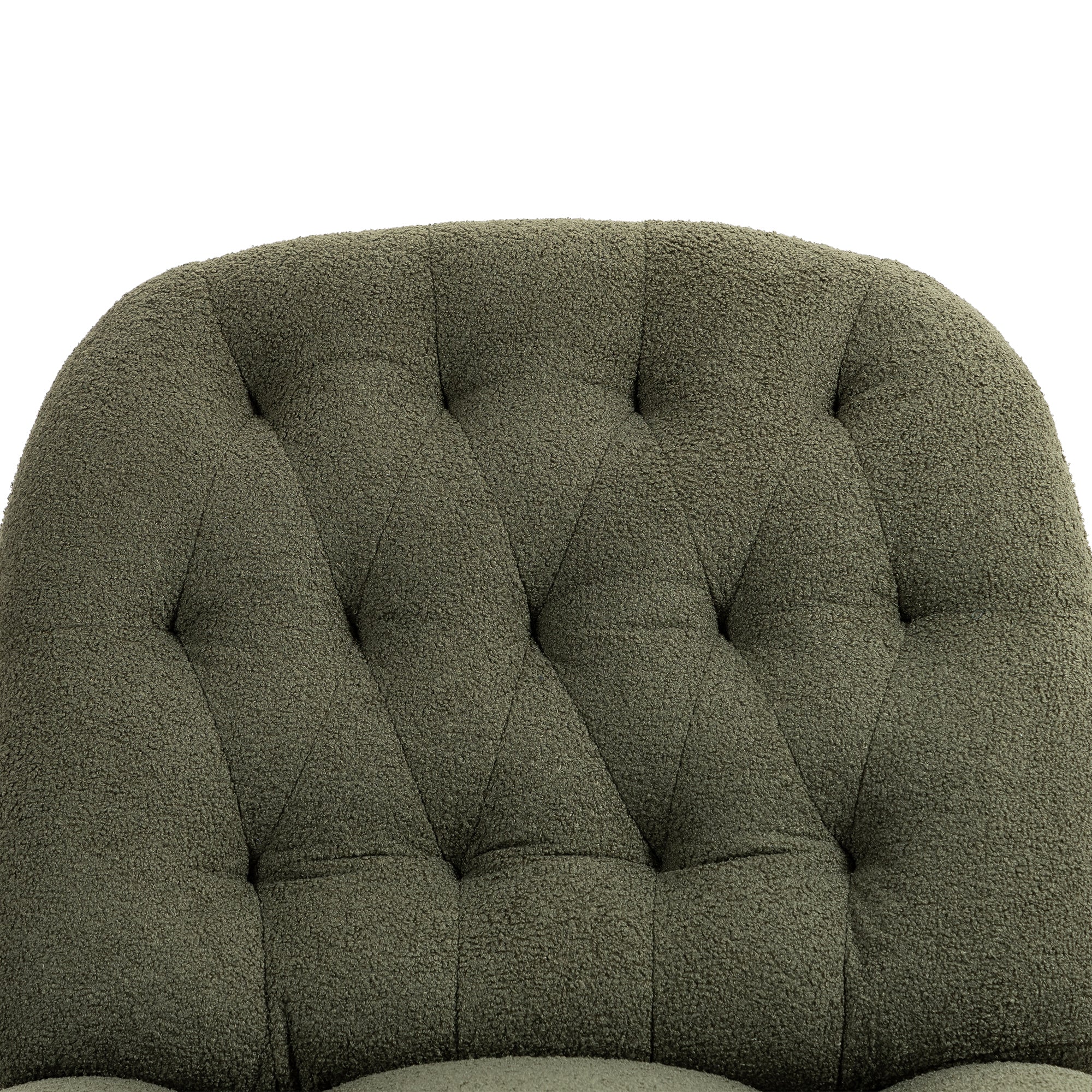 Army Green Upholstered Push-Back Recliner with Glider & Swivel