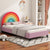 Twin Rainbow Design Velvet Upholstered Bed Frame