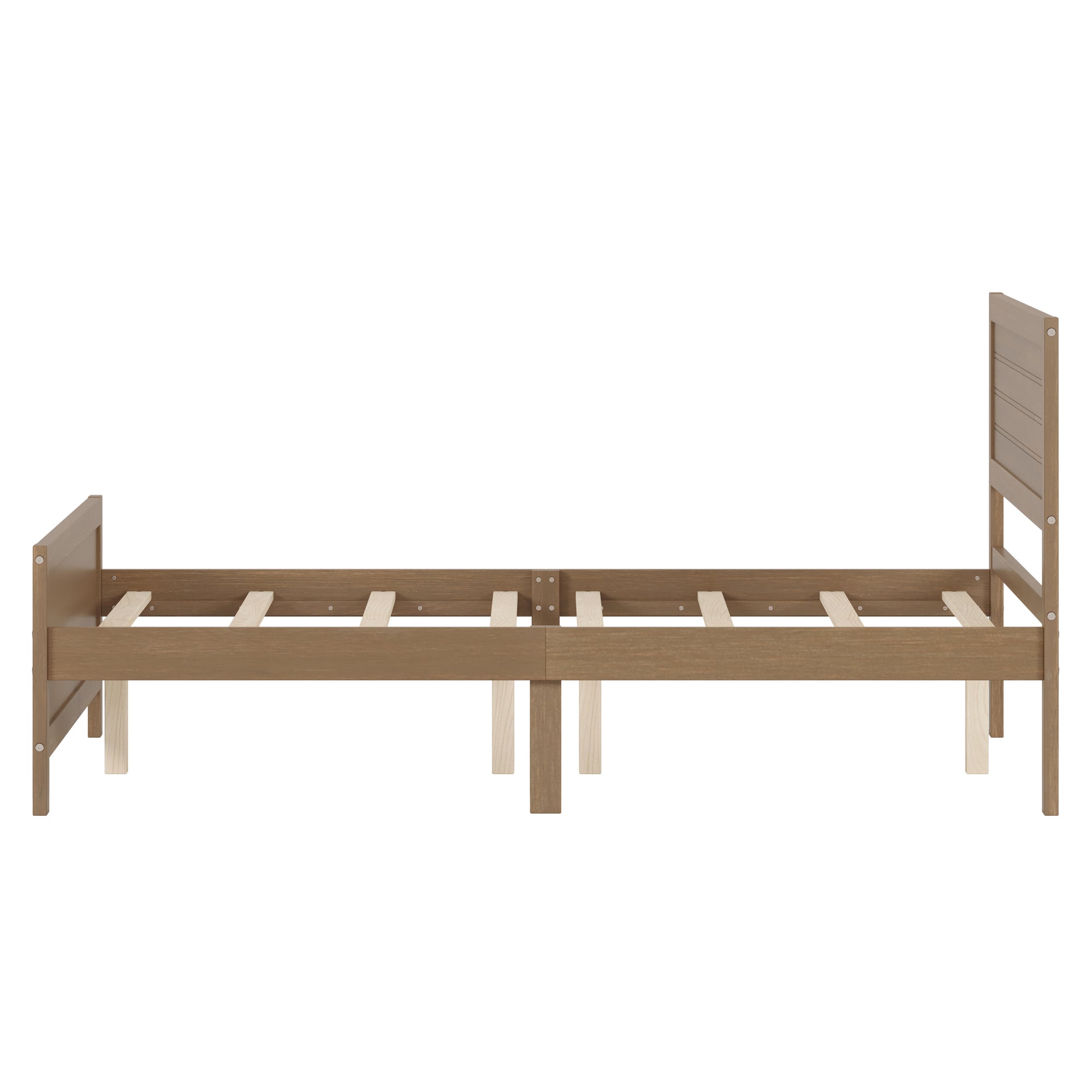 Walnut Tone Queen Size Platform Bed