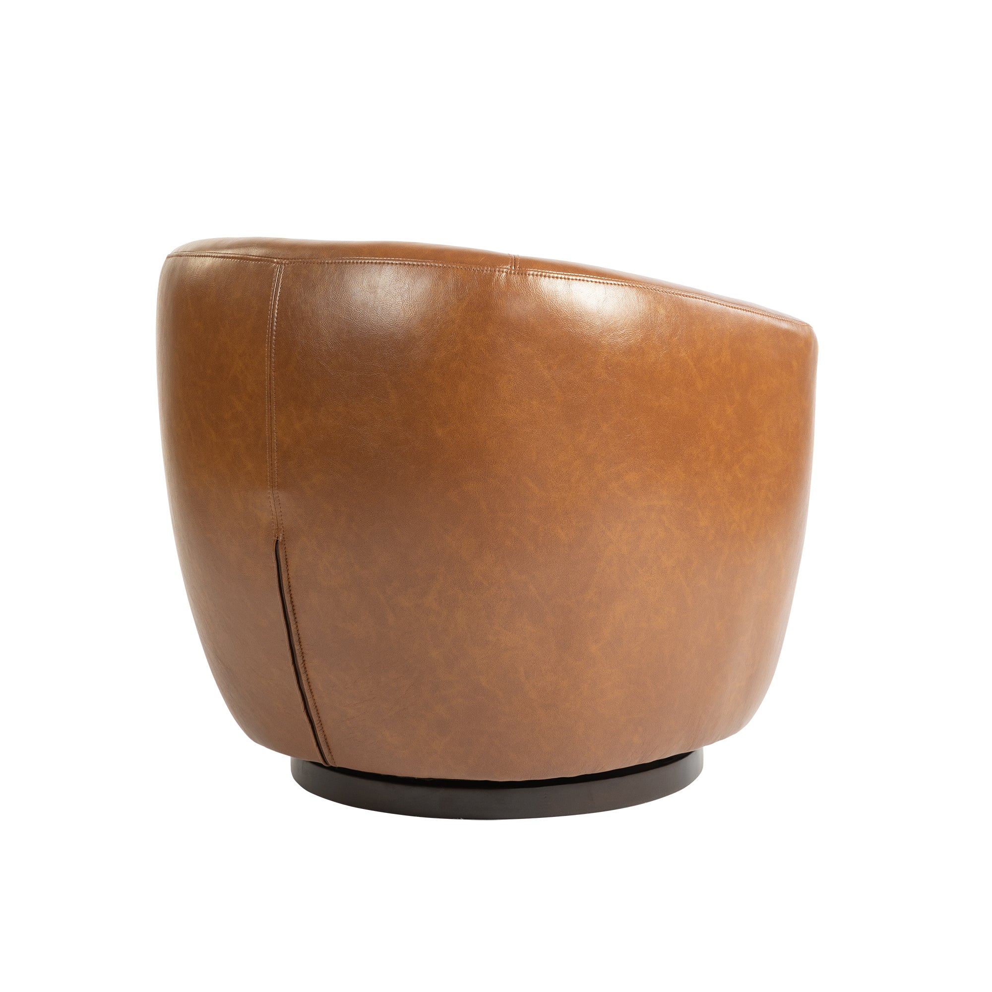 Light Brown Upholstered Accent Swivel Chair