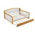 Full Size Safety Bed Frame with Trundle and Integrated Bookcase Headboard