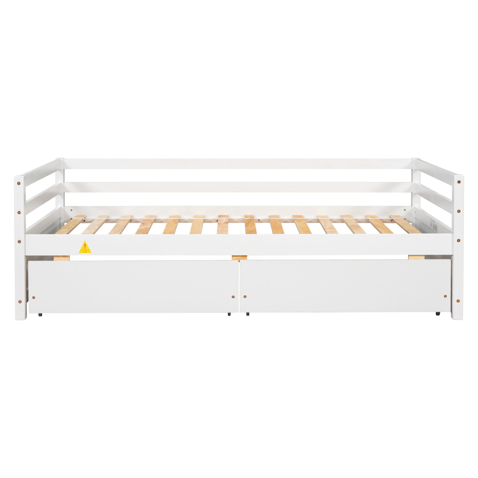 Twin Daybed with Two Storage Drawers In White