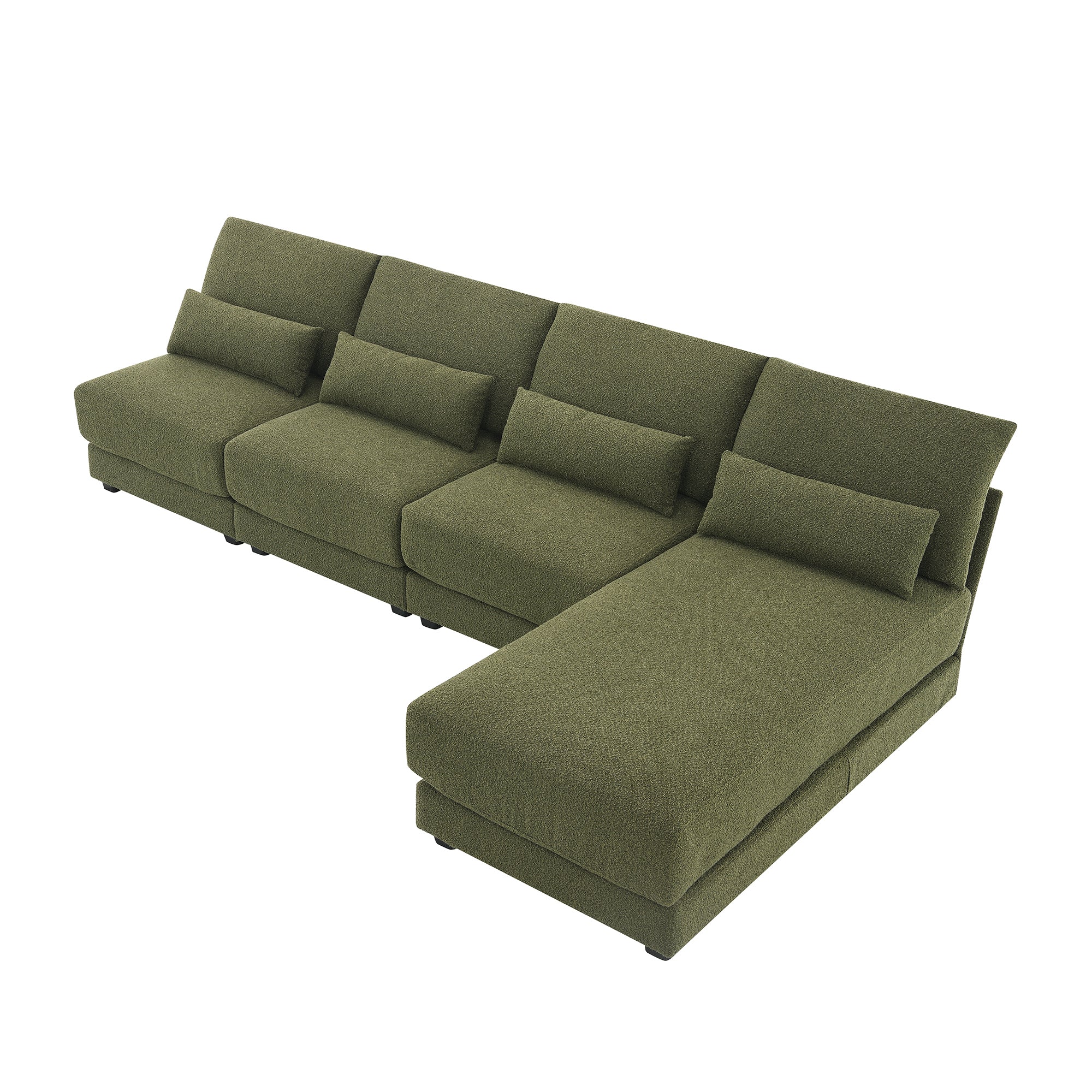 Meknes L-Shape Sofa in Green