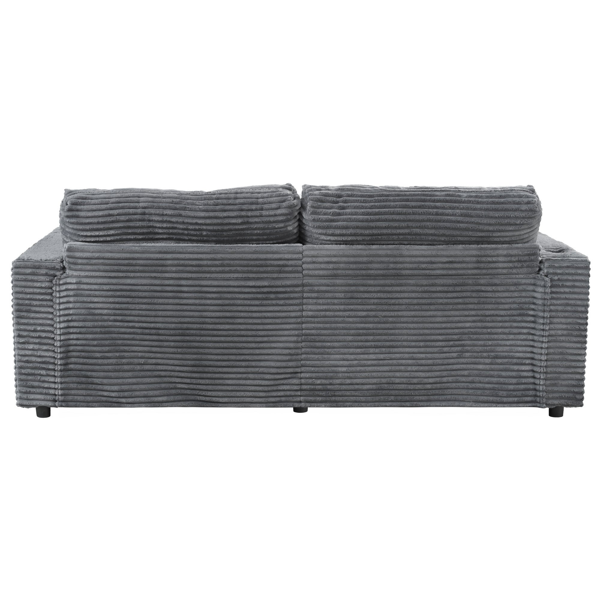 86.5" Dark Gray Corduroy Double Chaise Lounge Sofa