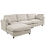 Spacious Beige Sectional Sofa with Adjustable Footrest and Deep Cushions