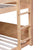 White Oak Twin Over Twin House Floor Bunk Bed with Headboards, Footboards, Guardrails, and Ladder