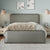 Gray Modern Full Metal Bed Frame with Fabric Headboard and Footboard