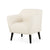 Stylish Upholstered Armchair In Ivory Fabric