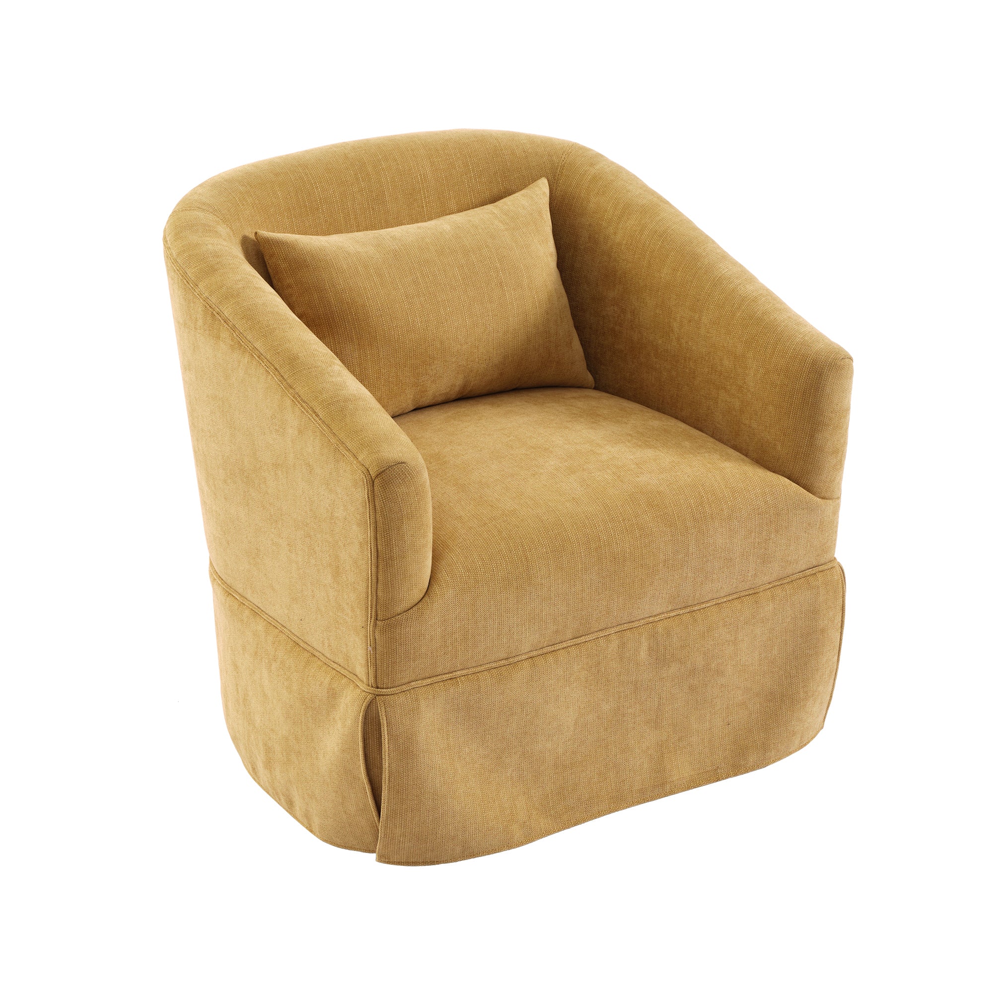 Mustard Yellow Upholstered Swivel Accent Armchair