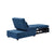 Blue Linen Fabric Recliner Chair Bed