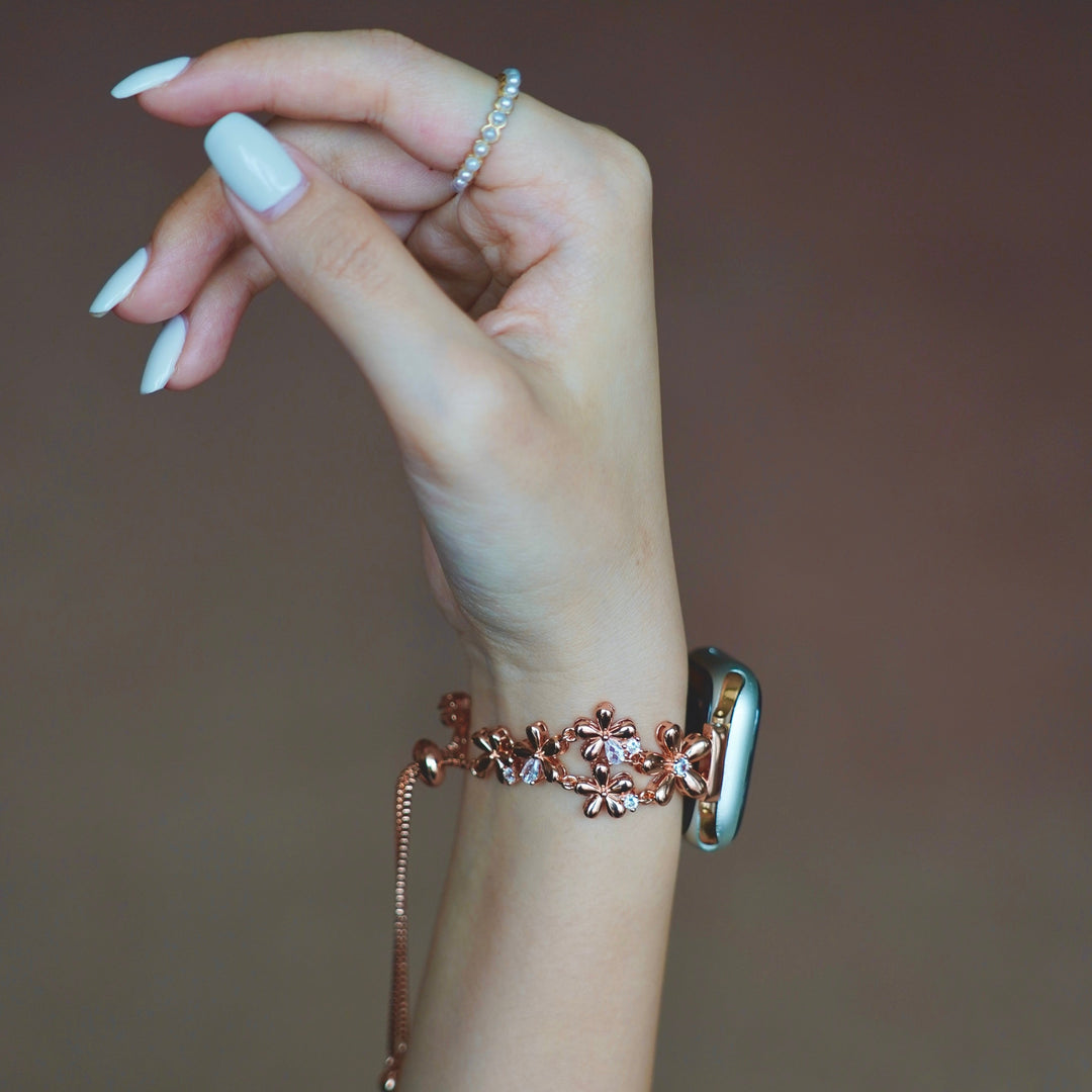 Bold Copper Flower Apple Watch Bands for Women