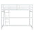 White Twin Size High Loft Bed with Inclined Ladder and Guardrails