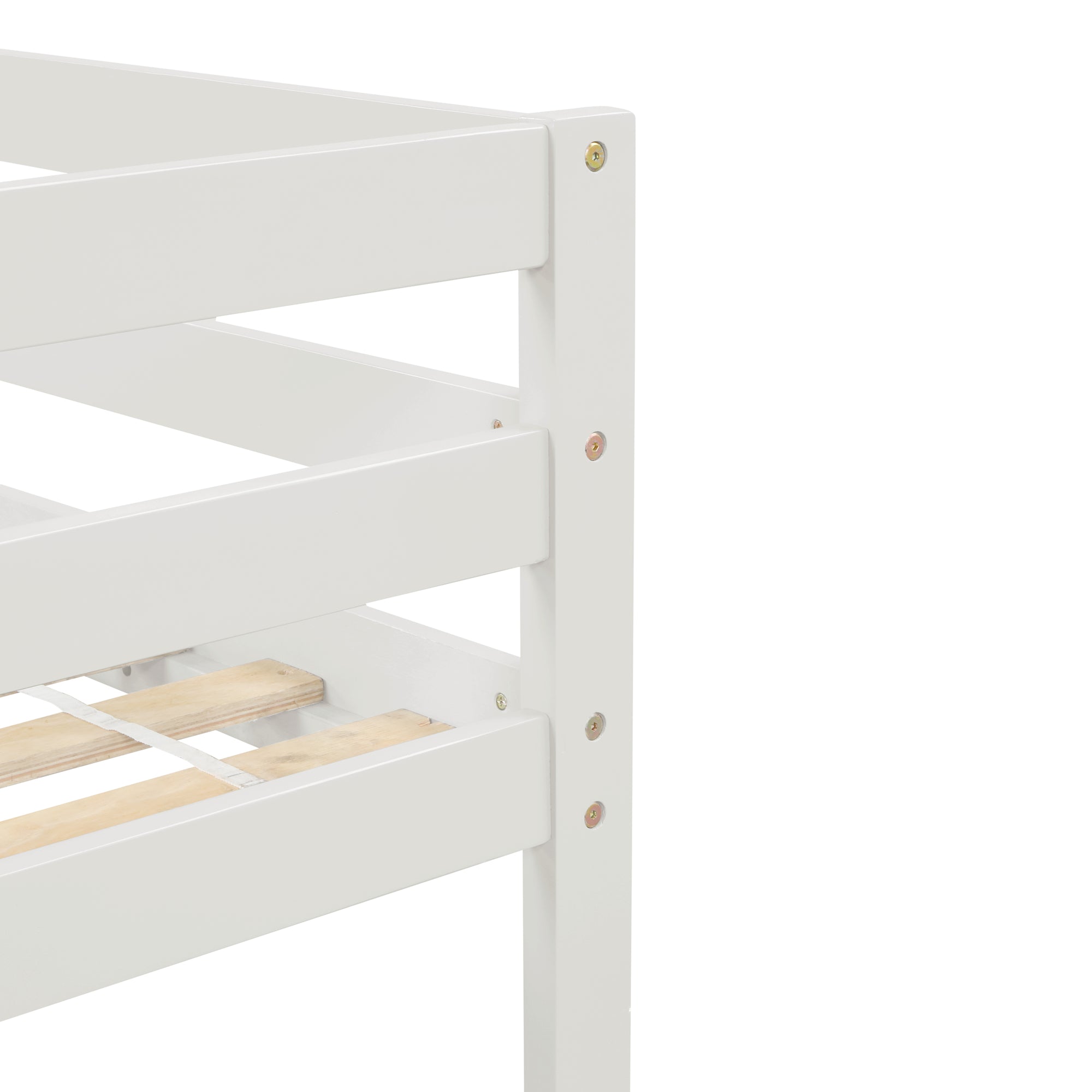 Twin Loft Bed with Staircase in White