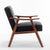 Mid-Century Modern Accent Chair - Solid Wood Frame, Extra-Thick Backrest, Ideal for Living Room, Bedroom, or Reading Room