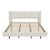 King Size Modern Velvet Upholstered Floating Bed Frame in Beige